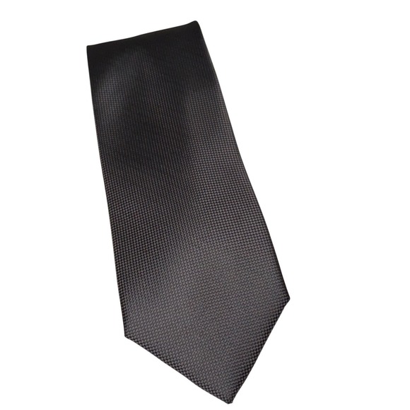 Saddlebred Other - Saddlebred Mens Necktie Charcoal Grey Micro Check Textured Extra Long XL Tie‎